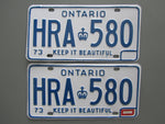 1974 Ontario License Plates