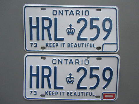 1974 Ontario License Plates