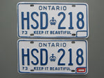 1974 Ontario License Plates