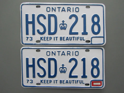 1974 Ontario License Plates