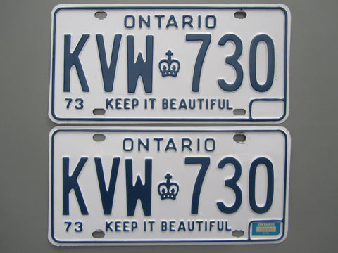 1976 Ontario License Plates