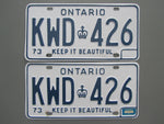 1976 Ontario License Plates