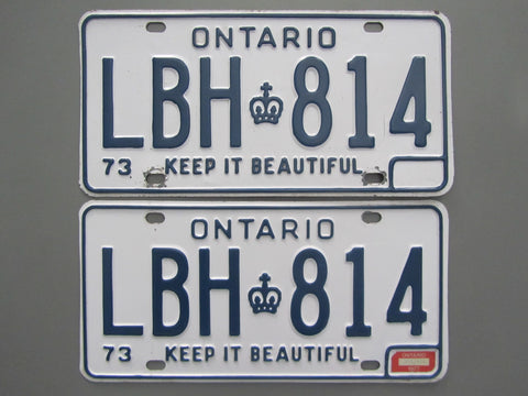 1977 Ontario License Plates