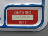 1977 Ontario License Plates