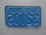 1968 YOM Clear Ontario Motorcycle License Plate