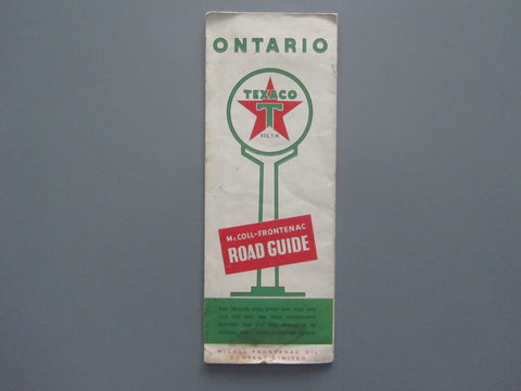 1954 Ontario Road Map - Texaco