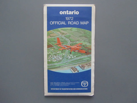 1972 Ontario Official Government Road Map