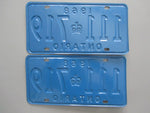 1968 YOM Clear Ontario License Plates