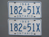 1968 YOM Clear Ontario License Plates