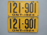 1924 YOM Clear Ontario License Plates