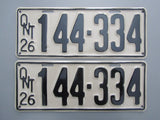 1926 YOM Clear Ontario License Plates