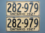 1927 YOM Clear Ontario License Plates