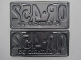 1936 YOM Clear Ontario License Plates