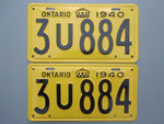 1940 YOM Clear Ontario License Plates