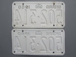 1960 YOM Clear Ontario License Plates