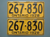 1928 YOM Clear Ontario License Plates