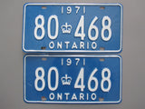 1971 YOM Clear Ontario License Plates