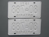 1971 YOM Clear Ontario License Plates