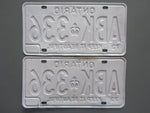 1973 YOM Clear Ontario License Plates