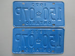 1972 YOM Clear Ontario License Plates