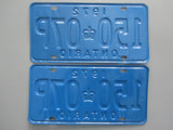 1972 YOM Clear Ontario License Plates