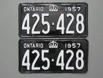 1957 YOM Clear Ontario License Plates