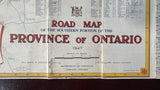 1947 Ontario Official Government Road Map