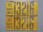 1913 YOM Clear Ontario License Plates