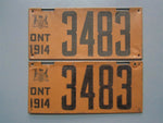 1914 YOM Clear Ontario License Plates