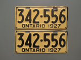 1927 YOM Clear Ontario License Plates