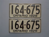 1929 YOM Clear Ontario License Plates