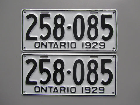 1929 YOM Clear Ontario License Plates
