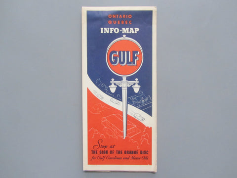 1938 - 1939 Ontario Road Map - Gulf