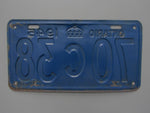 1945 YOM Clear Ontario License Plate