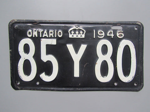 1946 YOM Clear Ontario License Plate