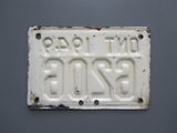 1949 YOM Clear Ontario Motorcycle License Plate