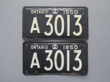 1950 YOM Clear Ontario License Plates