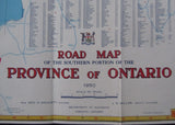 1950 Ontario Official Government Road Map