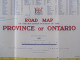 1953 Ontario Official Government Road Map
