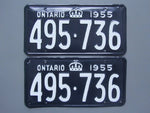 1955 YOM Clear Ontario License Plates