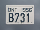 1956 YOM Clear Ontario Motorcycle License Plate