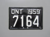 1959 YOM Clear Ontario Motorcycle License Plate