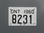 1960 YOM Clear Ontario Motorcycle License Plate
