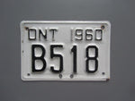 1960 YOM Clear Ontario Motorcycle License Plate