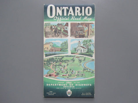 1961 Ontario Official Government Road Map