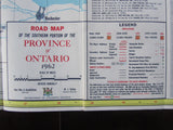 1962 Ontario Official Government Road Map