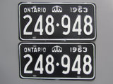 1963 YOM Clear Ontario License Plates