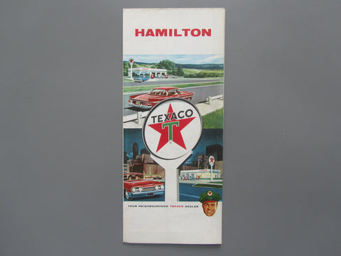 1963 Hamilton Ontario Road Map - Texaco