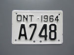 1964 YOM Clear Ontario Motorcycle License Plate
