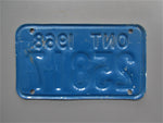 1968 YOM Clear Ontario Motorcycle License Plate